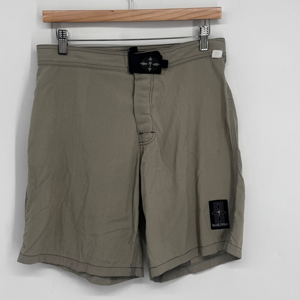 Local Motion Board Shorts Mens 30 Tan Khaki Nylon Surf Skate Swim Trunks Hawaii